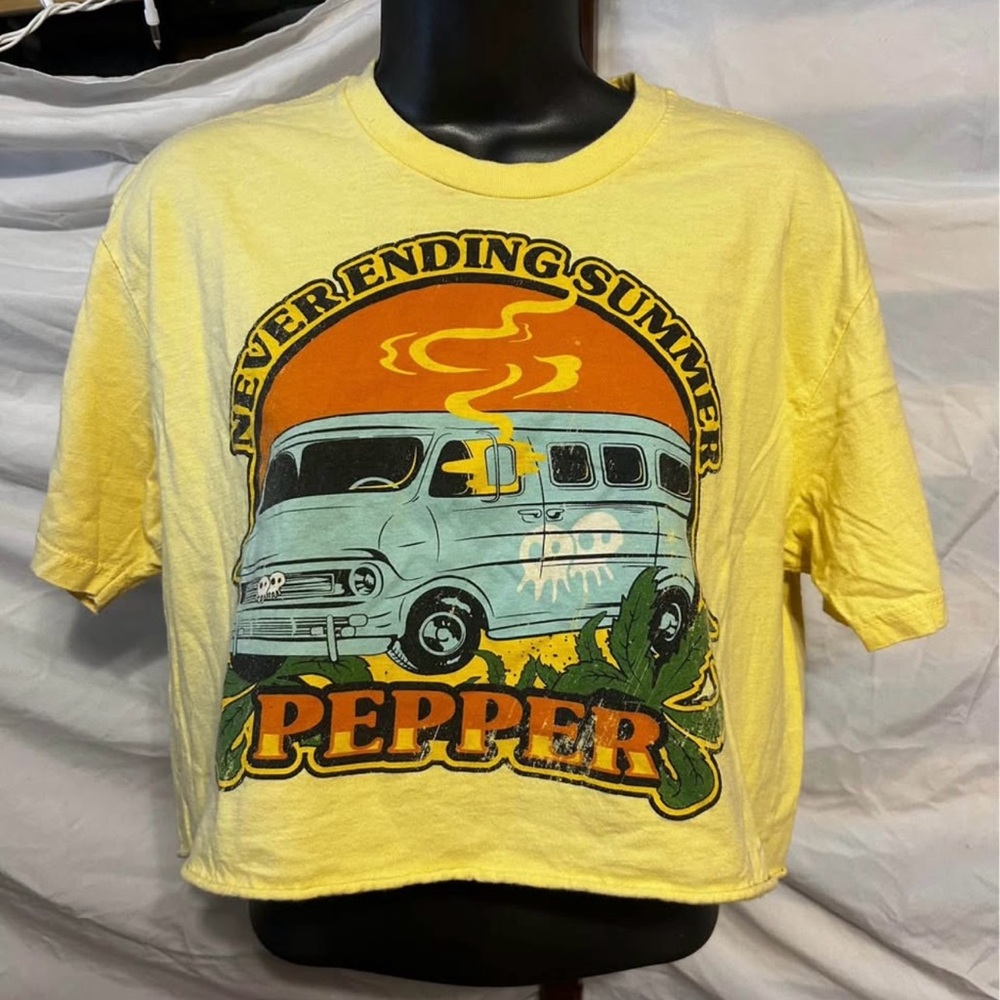 Band T-Shirt/ Pepper Crop Top